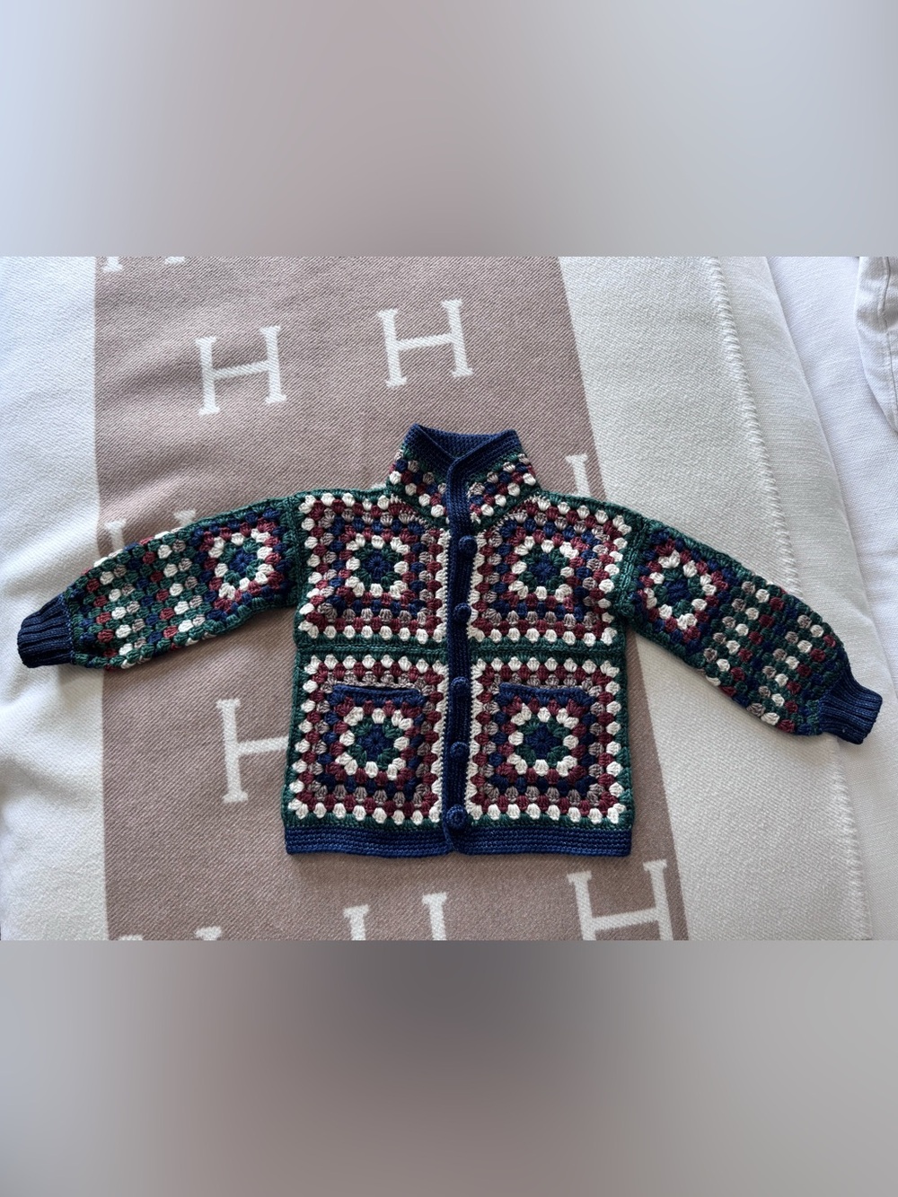 Misha And Puff CROCHET BIG SQUARE JACKET 2Y